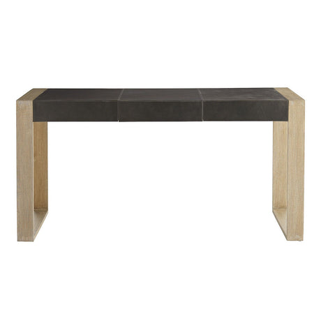 Arteriors Honour Smoke Desk in Graphite Leather & Smoke Oak