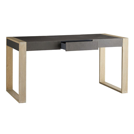 Arteriors Honour Smoke Desk in Graphite Leather & Smoke Oak