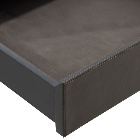 Arteriors Honour Smoke Desk in Graphite Leather & Smoke Oak