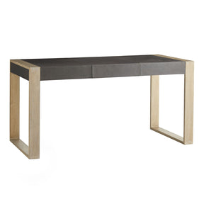 Arteriors Honour Smoke Desk in Graphite Leather & Smoke Oak