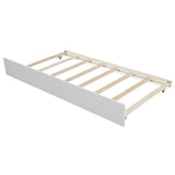 Twin size Platform Bed with Trundle, White - Home Elegance USA