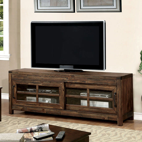 Hopkins - 7Tv Console - Wire Brushed Dark Walnut - Home Elegance USA