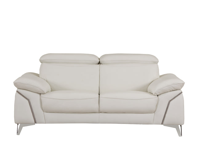 Global United Top Grain Italian Leather Loveseat Home Elegance USA