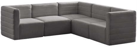 Quincy - Modular Sectional 5 Piece - Grey - Home Elegance USA