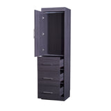 Twin Size Murphy Bed with Wardrobe and Drawers, Storage Bed, can be Folded into a Cabinet, Gray - Home Elegance USA