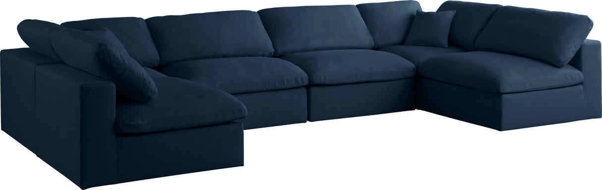 Plush - Cloud Modular Sectional 6 Piece - Navy - Home Elegance USA