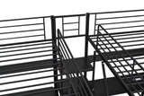 Double Twin over Twin Metal Bunk Bed with Desk, Shelves and Storage Staircase, Black - Home Elegance USA