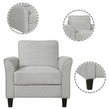 Living Room Sets Furniture Armrest Sofa Single Chair Sofa Loveseat Chair 3-Seat Sofa (ChairLoveseat Chair&3-Seat Sofa, Light Gray) Home Elegance USA