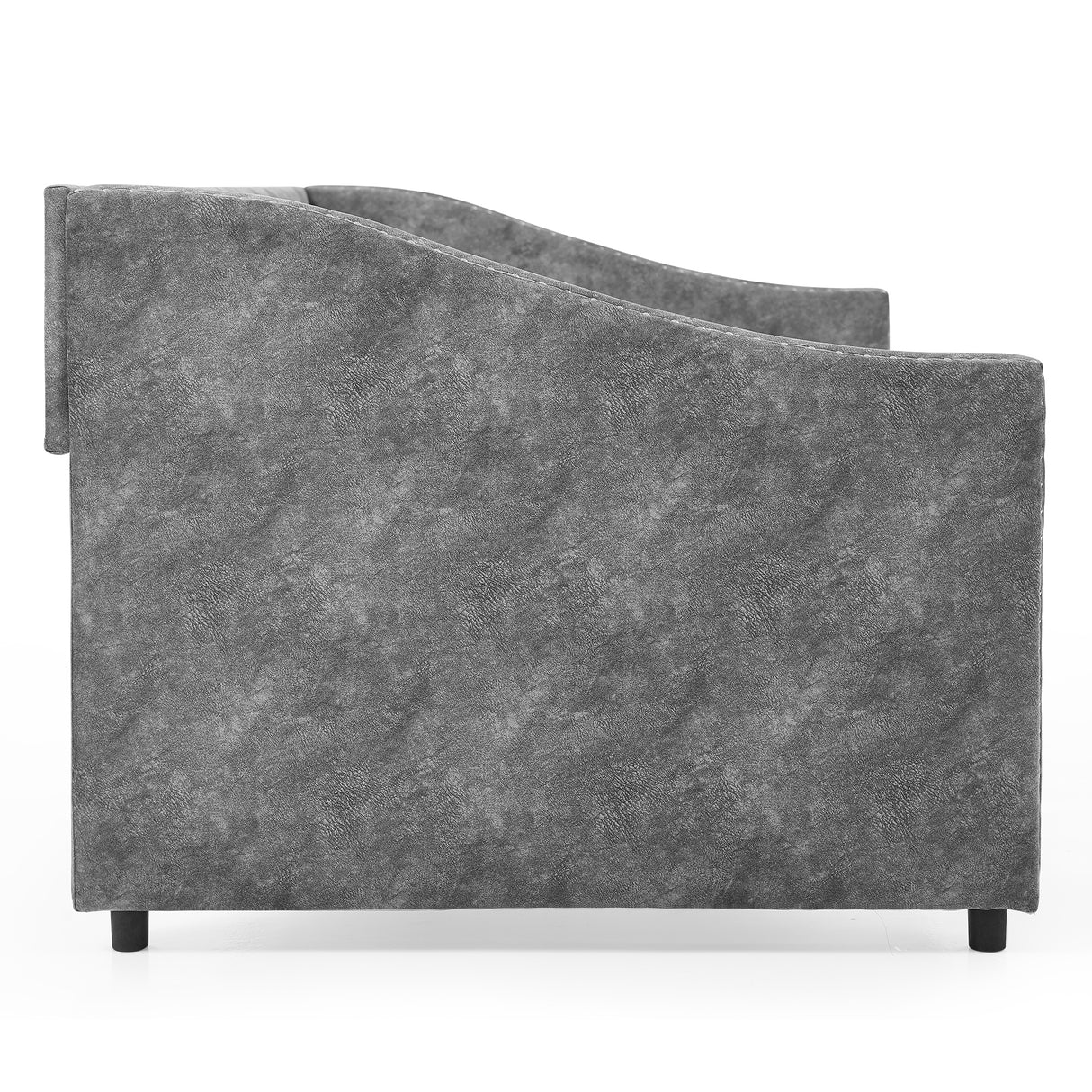 Full Size Daybed with Drawers Upholstered Tufted Sofa Bed, with Button on Back and Copper Nail on Waved Shape Arms，Grey（80.5“x55.5”x27.5“） Home Elegance USA