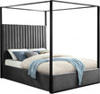 Jax Velvet Queen Bed In Grey - Jaxgrey-Q | Meridian