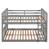 Full Over Full Bunk Bed with Ladder, Gray (Old SKU :LP000207AAE) - Home Elegance USA