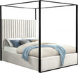 Jax Velvet Queen Bed In Cream - Jaxcream-Q | Meridian