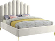 Lily Velvet King Bed In Cream - Lilycream-K | Meridian