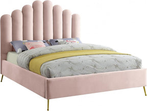Lily Velvet King Bed In Pink - Lilypink-K | Meridian
