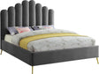 Lily Velvet King Bed In Grey - Lilygrey-K | Meridian
