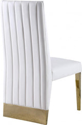 Meridian Furniture - Porsha Faux Leather Dining Chair Set Of 2 In White - 749White-C