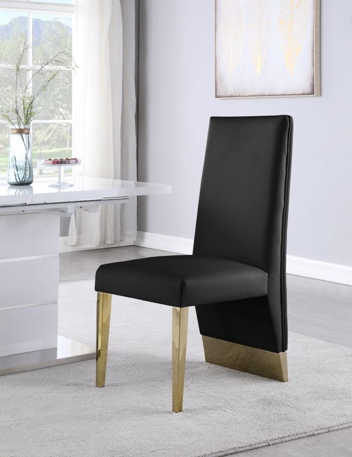 Meridian Furniture - Porsha Faux Leather Dining Chair Set Of 2 In Black - 749Black-C