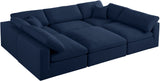 Serene - Cloud Modular Sectional 6 Piece - Navy - Home Elegance USA