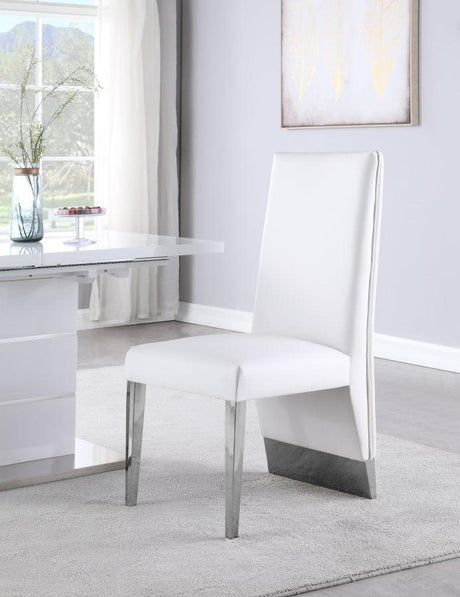 Meridian Furniture - Porsha Faux Leather Dining Chair Set Of 2 In White - 750White-C