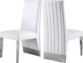 Porsha Faux Leather Dining Chair Set Of 2 In White - 750White-C | Meridian