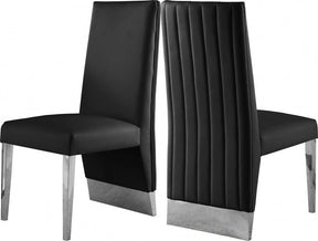 Porsha Faux Leather Dining Chair Set Of 2 In Black - 750Black-C | Meridian