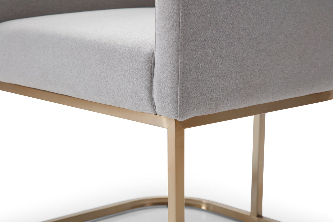 Modrest Yukon Modern Light Grey Fabric & Antique Brass Dining Chair - Home Elegance USA