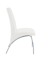 ACME Pervis Side Chair (Set-2) in White PU & Chrome 71107 - Home Elegance USA