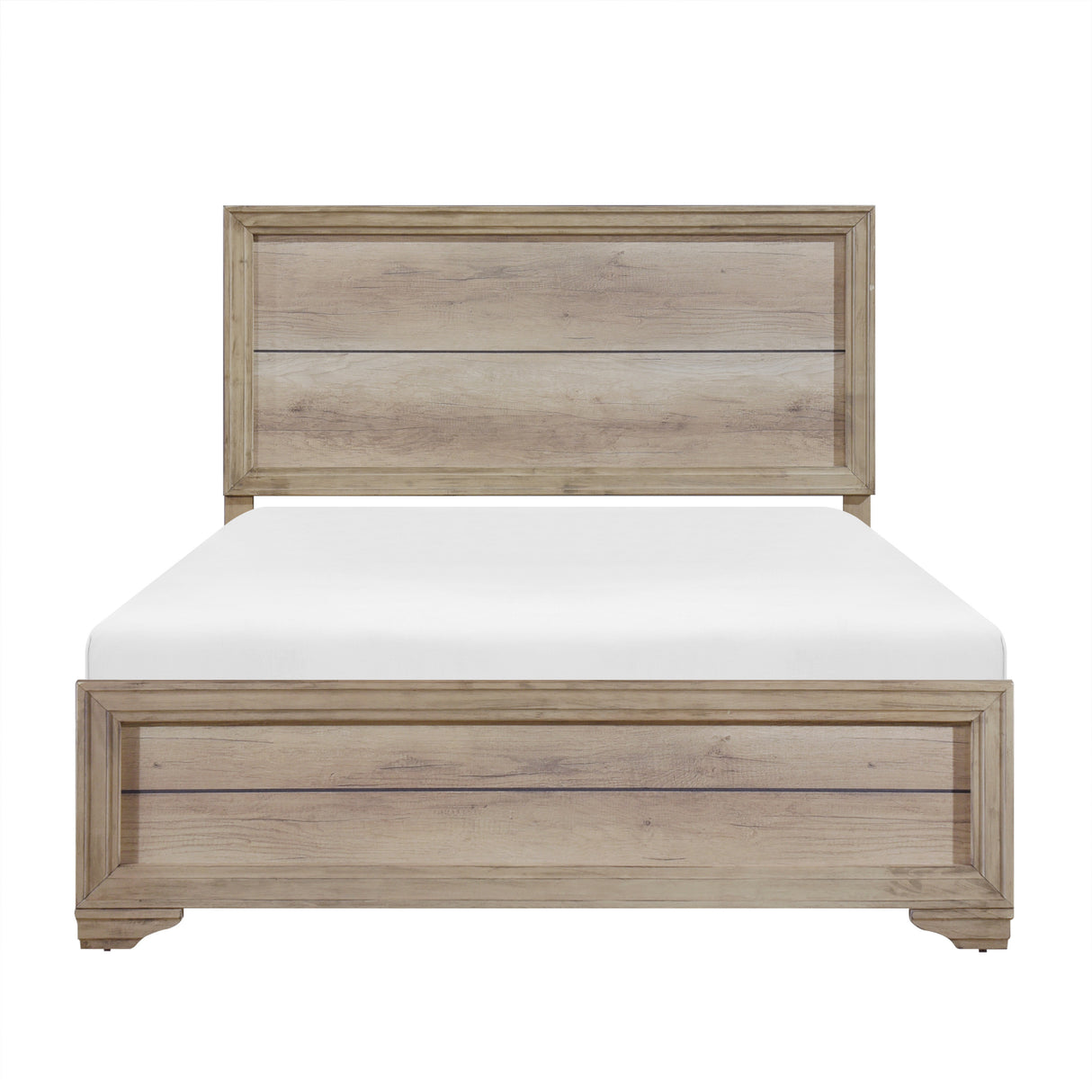 Contemporary Natural Finish 1pc Full Size Bed Premium Melamine Board Wooden Bedroom Furniture - Home Elegance USA