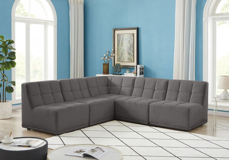 Relax - Modular Sectional 5 Piece - Gray - Home Elegance USA