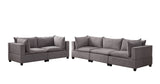 Madison Light Gray Fabric Sofa Loveseat Living Room Set Home Elegance USA