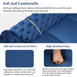 85.5" Velvet Upholstered Sofa with Sturdy Metal Legs,Modern Sofa Couch with Button Tufted Back, 3 Seater Sofa Couch for Living Room,Apartment,Home Office,Blue - SG000603AAC - image - 6