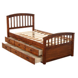 Orisfur. Twin Size Platform Storage Bed Solid Wood Bed with 6 Drawers - Home Elegance USA