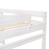 Full over Full Wood Bunk Bed with 2 Drawers, White - Home Elegance USA