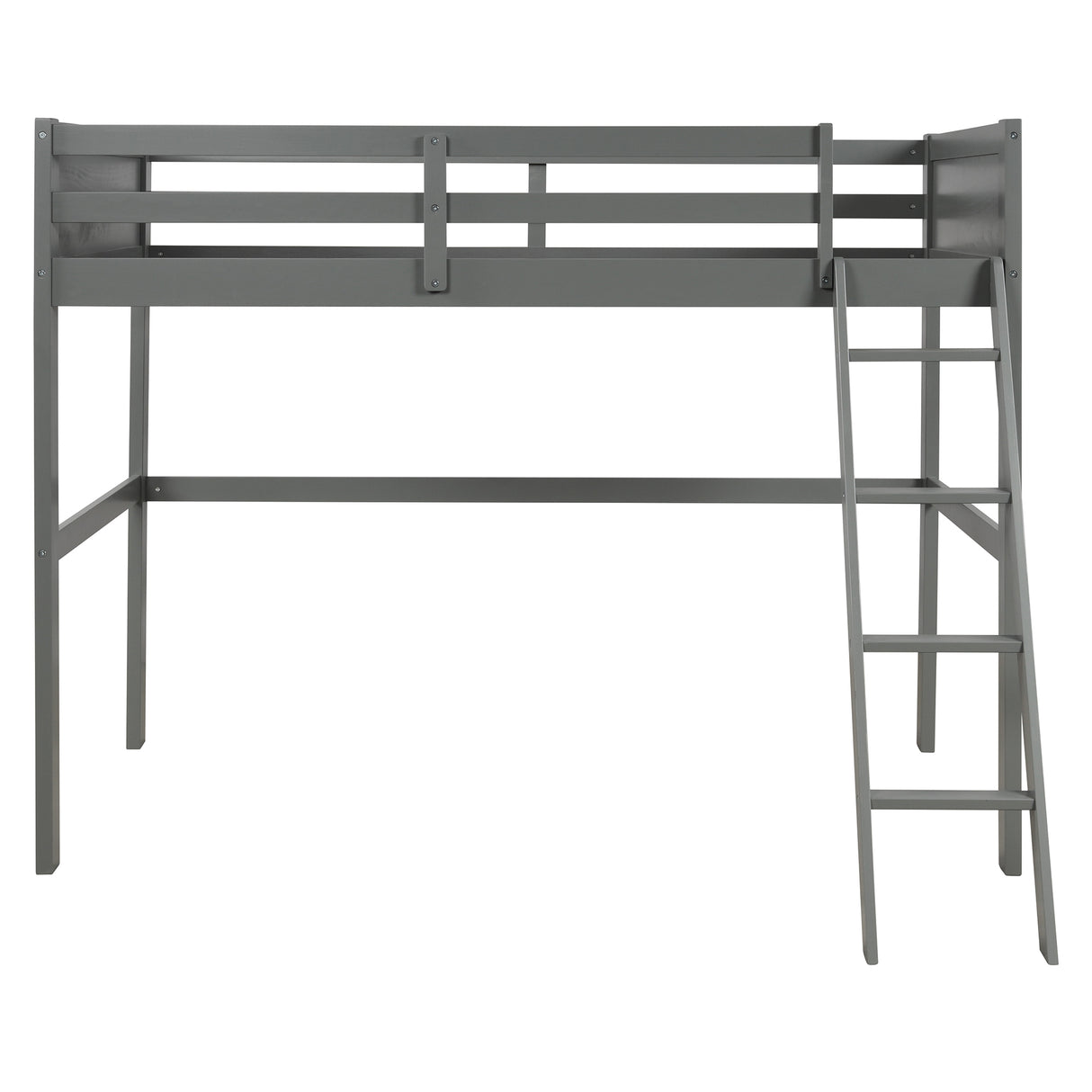 Twin over Full Loft Bed with Cabinet, Gray - Home Elegance USA