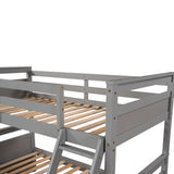 Twin over Full Bunk Bed with Storage - Gray(OLD SKU :LP000022AAE) - Home Elegance USA