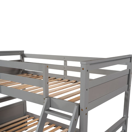 Twin over Full Bunk Bed with Storage - Gray(OLD SKU :LP000022AAE)