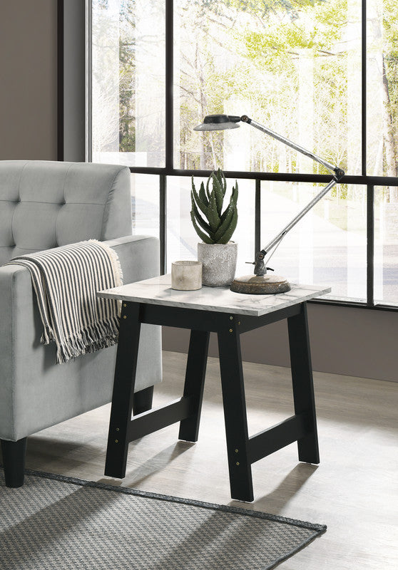 Hale Blue Velvet Armchairs and End Table Living Room Set - Home Elegance USA