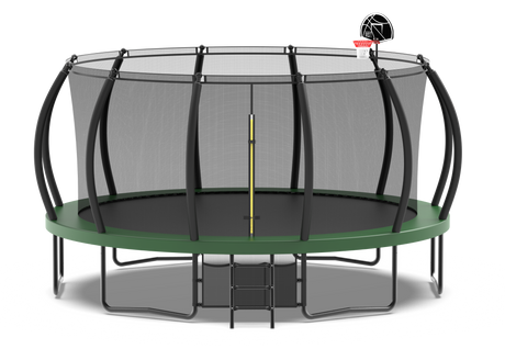 16FT Trampoline with Basketball Hoop - Recreational Trampolines with Ladder ,Shoe Bag and Galvanized Anti-Rust Coating