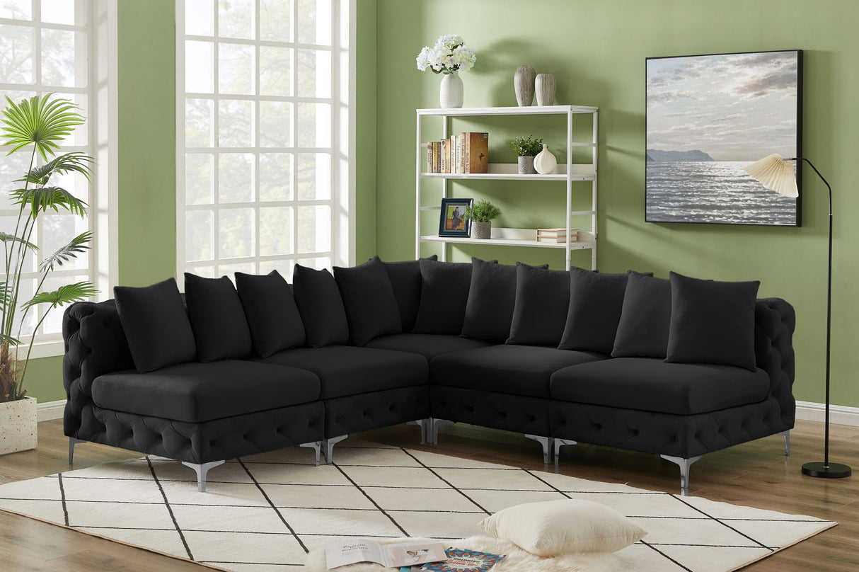 Tremblay - Modular Sectional 5 Piece - Black - Fabric - Modern & Contemporary - Home Elegance USA