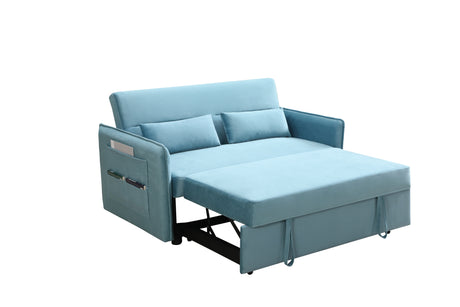 MEGA Pull Out Sofa Bed, Modern Adjustable Pull Out Bed Lounge Chair with 2 Side Pockets, 2 Pillows for Home Office