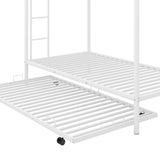 Twin over Twin Bunk Bed with Trundle, White - Home Elegance USA