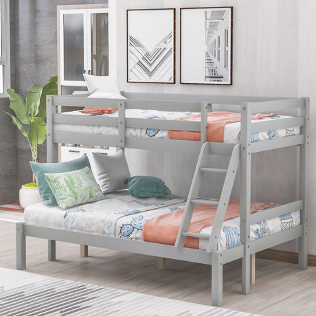 Twin over full bunk bed (Gray) ( old sku: WF193722AAE ) - Home Elegance USA