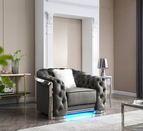 Glory Furniture Sapphire G0590A-C Chair ,  Gray - Home Elegance USA