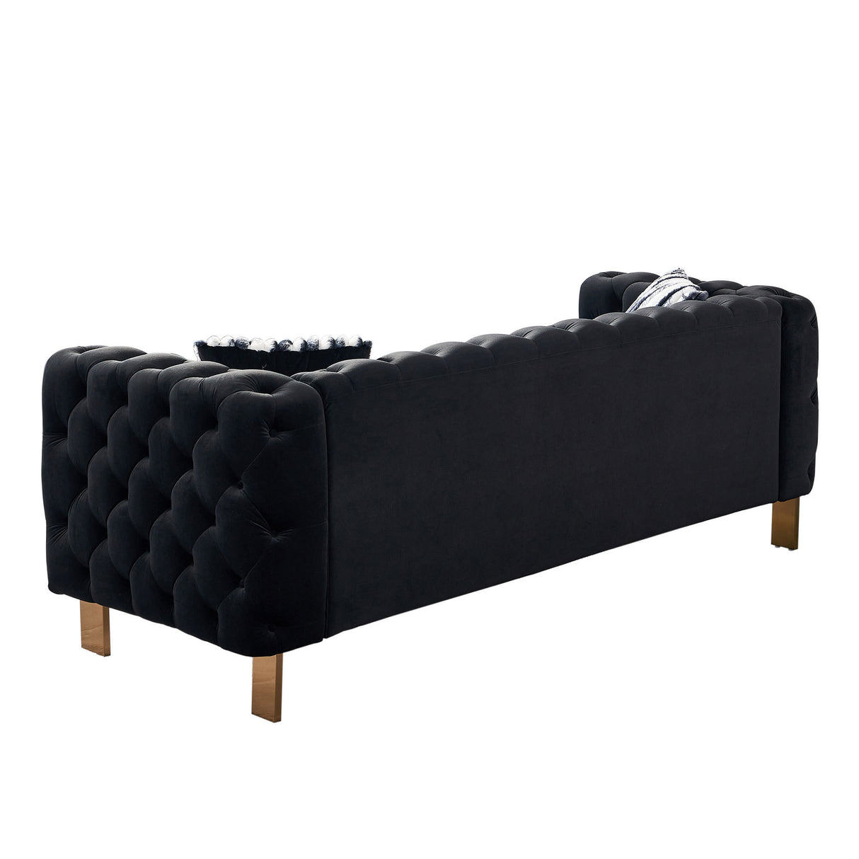 Modern velvet sofa BLACK color - Home Elegance USA