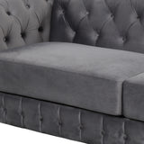 64" Velvet Upholstered Loveseat Sofa,Modern Loveseat Sofa with Thick Removable Seat Cushion,2 - Person Loveseat Sofa Couch for Living Room,Bedroom,or Small Space,Gray | Home Elegance USA