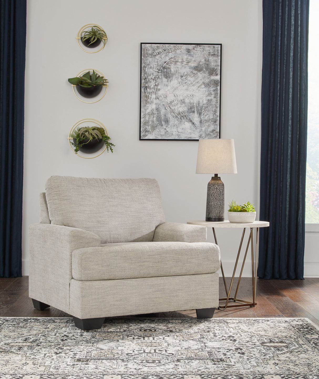 Vayda - Pebble - 2 Pc. - Chair, Ottoman - Home Elegance USA