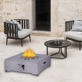 40,000BTU Exterior Faux Stone Propane Fire Pit For Outdoor Garden Backyard with Water Proof Cover and Lava Rock