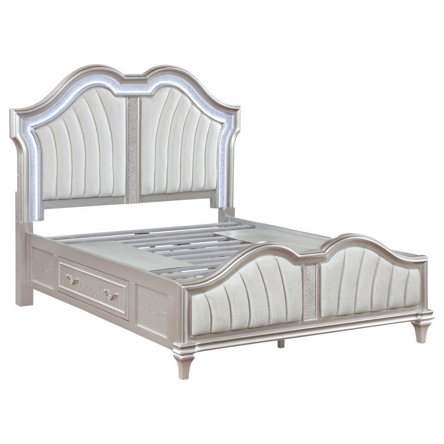 California King Storage Bed - Ivory - Home Elegance USA