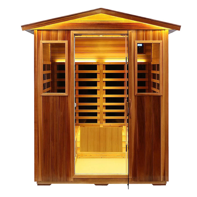 Four-person far-infrared outdoor sauna-B - Home Elegance USA