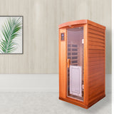 One person red cedar luxury far infrared sauna room